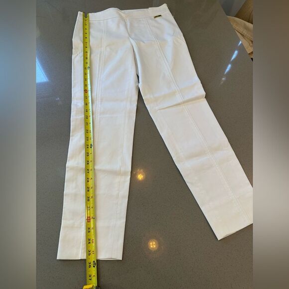 Tory Burch Women's White Slit Hem Cotton Blend Pants size 4 - Picture 10 of 14